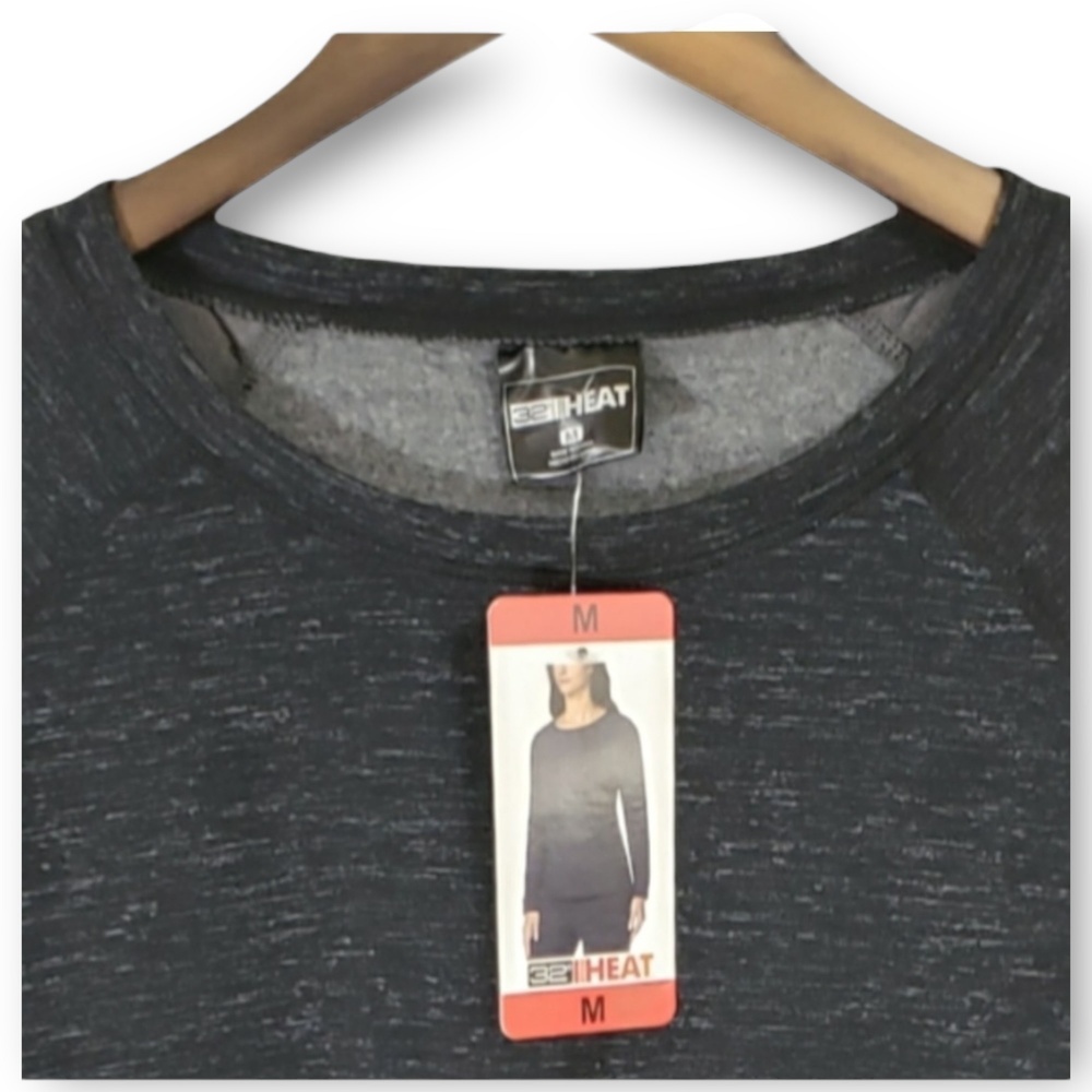 NWT 32 Degrees Ladies Soft Fleece Top – Black Space Dye, Medium - Picture 4 of 7